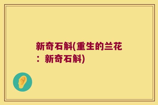 新奇石斛(重生的兰花：新奇石斛)
