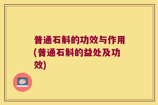 普通石斛的功效与作用(普通石斛的益处及功效)