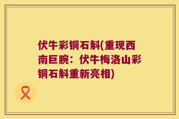 伏牛彩铜石斛(重现西南巨腕：伏牛梅洛山彩铜石斛重新亮相)