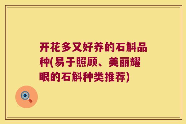 开花多又好养的石斛品种(易于照顾、美丽耀眼的石斛种类推荐) 开花多又好养的石斛品种(易于照顾、美丽耀眼的石斛种类推荐)