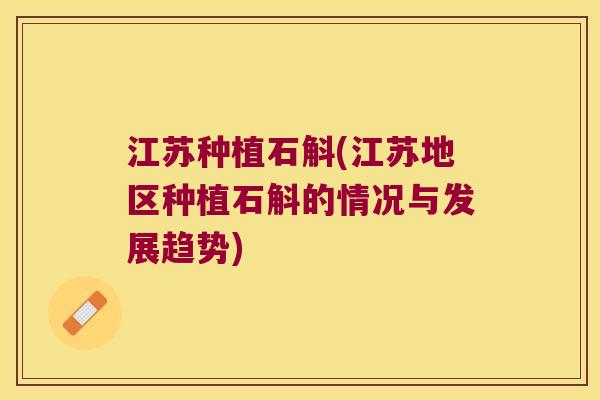 江苏种植石斛(江苏地区种植石斛的情况与发展趋势)