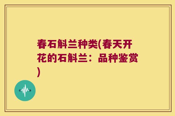 春石斛兰种类(春天开花的石斛兰：品种鉴赏)