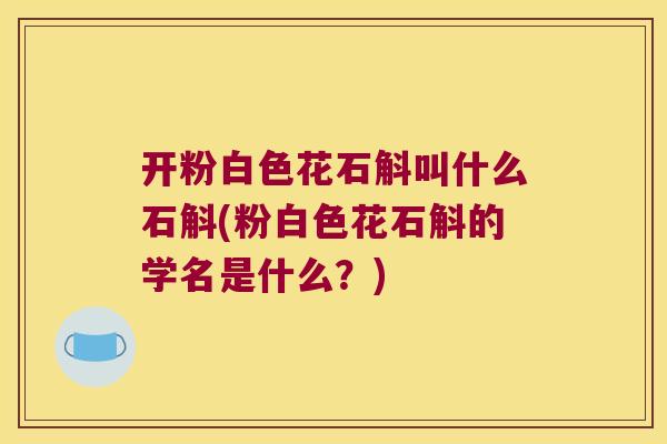 开粉白色花石斛叫什么石斛(粉白色花石斛的学名是什么？)