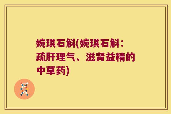 婉琪石斛(婉琪石斛：疏肝理气、滋肾益精的中草药)