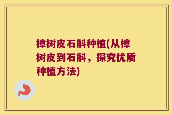 樟树皮石斛种植(从樟树皮到石斛，探究优质种植方法)