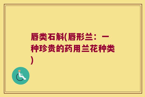 唇类石斛(唇形兰：一种珍贵的药用兰花种类)