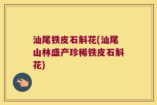 汕尾铁皮石斛花(汕尾山林盛产珍稀铁皮石斛花)