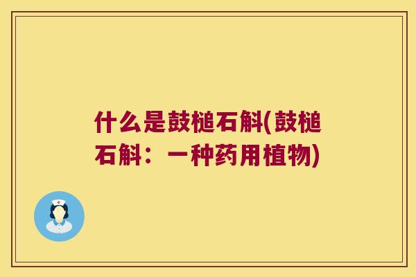 什么是鼓槌石斛(鼓槌石斛：一种药用植物)