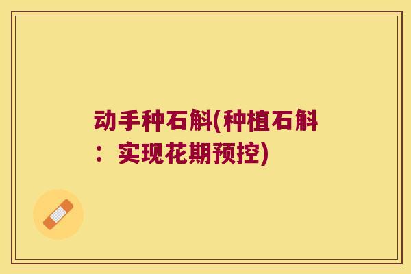 动手种石斛(种植石斛：实现花期预控)