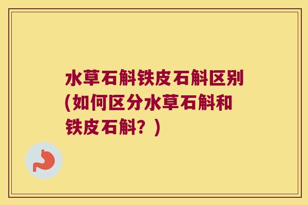 水草石斛铁皮石斛区别(如何区分水草石斛和铁皮石斛？)