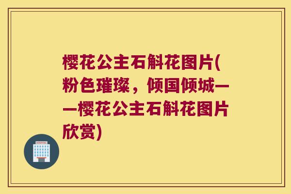 樱花公主石斛花图片(粉色璀璨，倾国倾城——樱花公主石斛花图片欣赏)