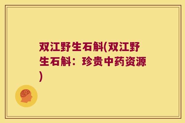双江野生石斛(双江野生石斛：珍贵中药资源)