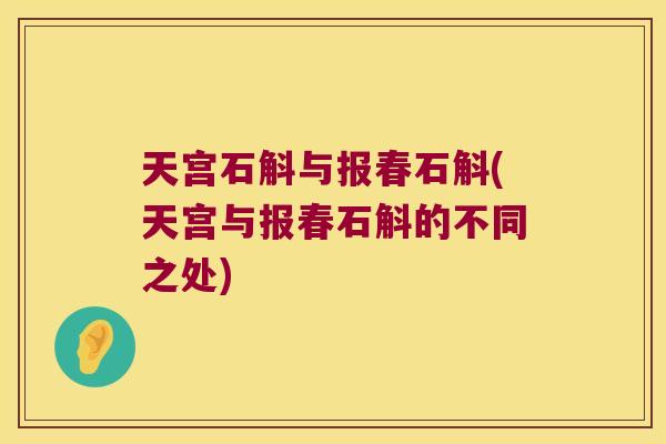 天宫石斛与报春石斛(天宫与报春石斛的不同之处) 天宫石斛与报春石斛(天宫与报春石斛的不同之处)