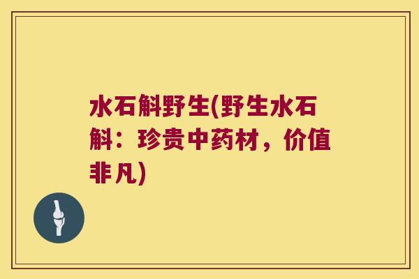 水石斛野生(野生水石斛:珍贵材,价值非凡) 水石斛野生(野生水石斛:珍贵材,价值非凡)