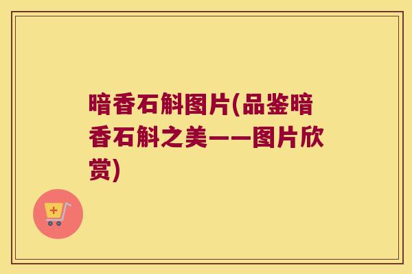 暗香石斛图片(品鉴暗香石斛之美——图片欣赏)