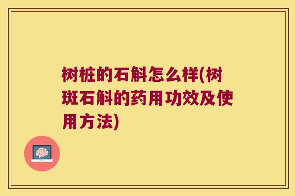 树桩的石斛怎么样(树斑石斛的药用功效及使用方法)