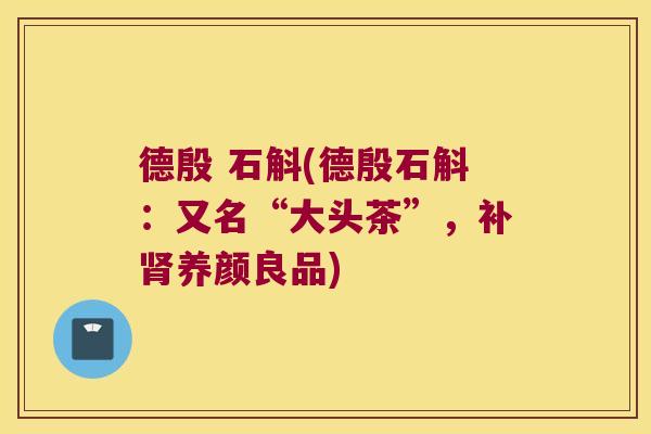 德殷 石斛(德殷石斛：又名“大头茶”，补肾养颜良品)