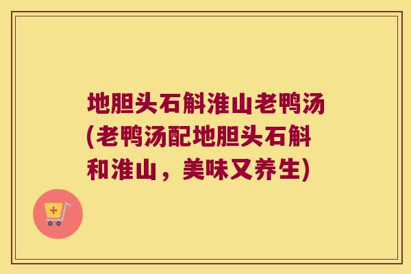 地胆头石斛淮山老鸭汤(老鸭汤配地胆头石斛和淮山，美味又养生)