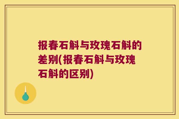 报春石斛与玫瑰石斛的差别(报春石斛与玫瑰石斛的区别)