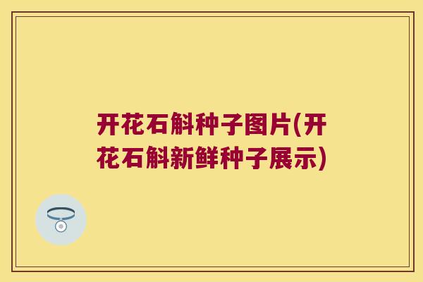 开花石斛种子图片(开花石斛新鲜种子展示)