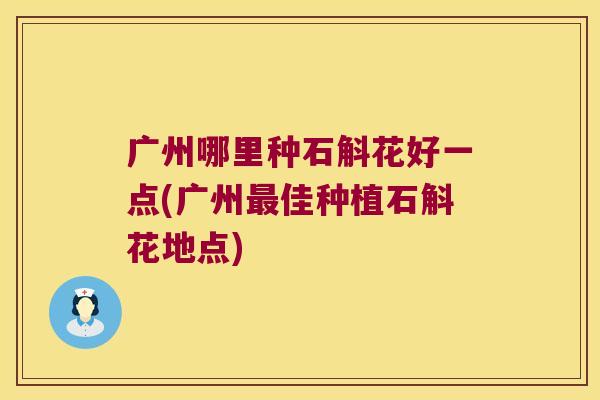 广州哪里种石斛花好一点(广州最佳种植石斛花地点)