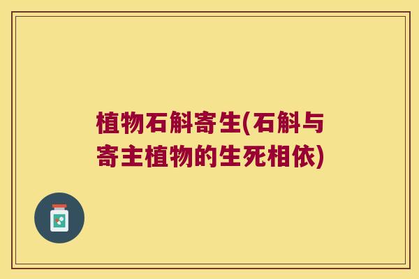 植物石斛寄生(石斛与寄主植物的生死相依)