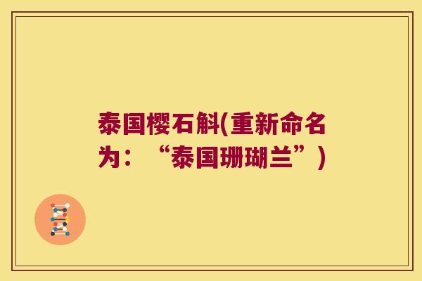 泰国樱石斛(重新命名为：“泰国珊瑚兰”)