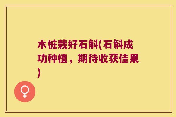 木桩栽好石斛(石斛成功种植，期待收获佳果)