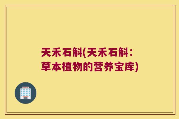 天禾石斛(天禾石斛：草本植物的营养宝库)
