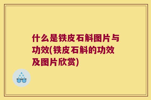 什么是铁皮石斛图片与功效(铁皮石斛的功效及图片欣赏)