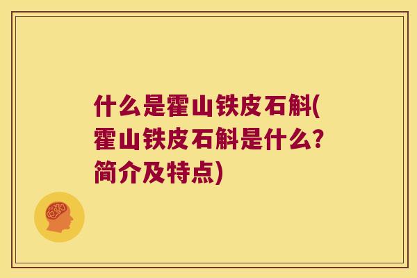 什么是霍山铁皮石斛(霍山铁皮石斛是什么？简介及特点)