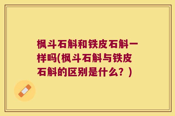 枫斗石斛和铁皮石斛一样吗(枫斗石斛与铁皮石斛的区别是什么?) 枫斗石斛和铁皮石斛一样吗(枫斗石斛与铁皮石斛的区别是什么?)