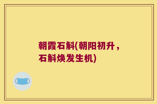 朝霞石斛(朝阳初升,石斛焕发生机) 朝霞石斛(朝阳初升,石斛焕发生机)