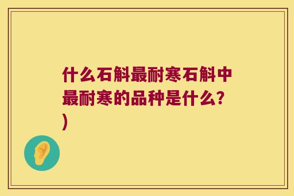 什么石斛最耐寒石斛中最耐寒的品种是什么？)