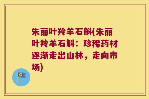 朱丽叶羚羊石斛(朱丽叶羚羊石斛：珍稀药材逐渐走出山林，走向市场)