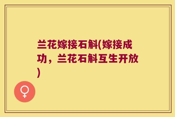 兰花嫁接石斛(嫁接成功，兰花石斛互生开放)