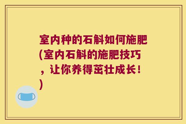 室内种的石斛如何施肥(室内石斛的施肥技巧，让你养得茁壮成长！)