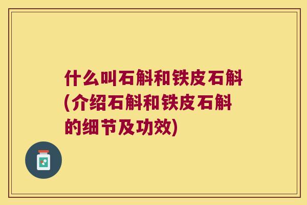什么叫石斛和铁皮石斛(介绍石斛和铁皮石斛的细节及功效)