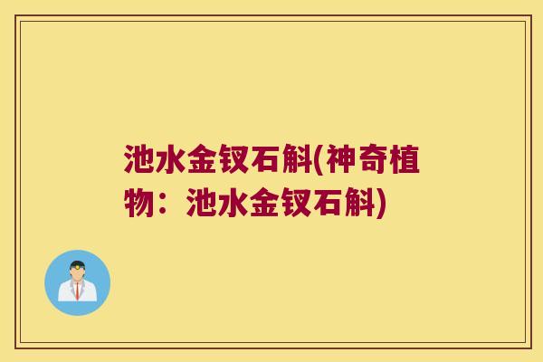 池水金钗石斛(神奇植物：池水金钗石斛)