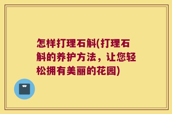 怎样打理石斛(打理石斛的养护方法，让您轻松拥有美丽的花园)