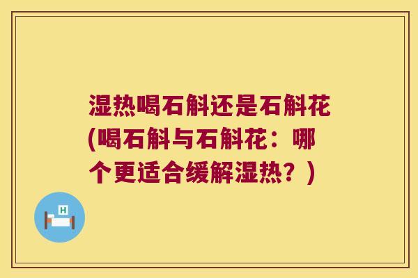 湿热喝石斛还是石斛花(喝石斛与石斛花：哪个更适合缓解湿热？)