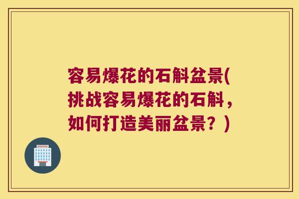 容易爆花的石斛盆景(挑战容易爆花的石斛，如何打造美丽盆景？)