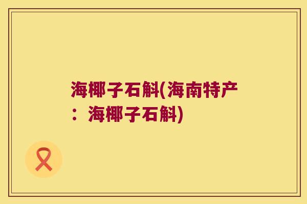 海椰子石斛(海南特产：海椰子石斛)