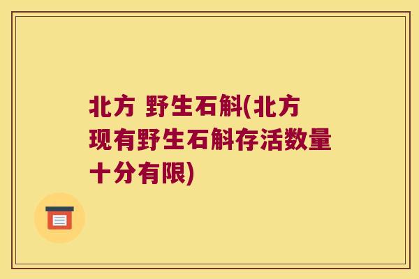北方 野生石斛(北方现有野生石斛存活数量十分有限)