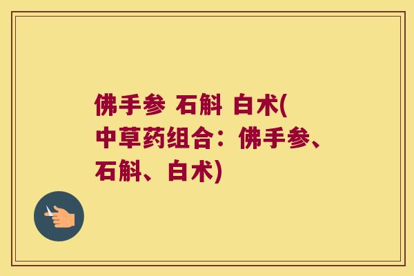 佛手参 石斛 白术(中草药组合：佛手参、石斛、白术)