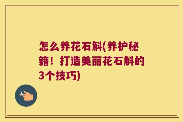 怎么养花石斛(养护秘籍！打造美丽花石斛的3个技巧)
