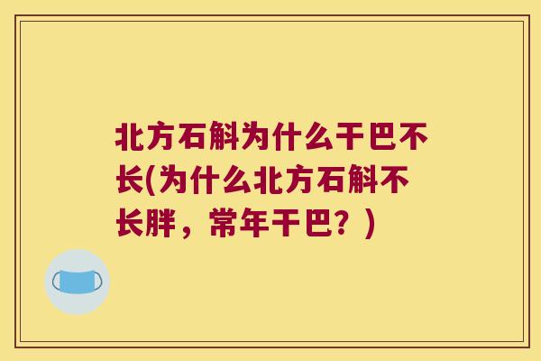 北方石斛为什么干巴不长(为什么北方石斛不长胖，常年干巴？)