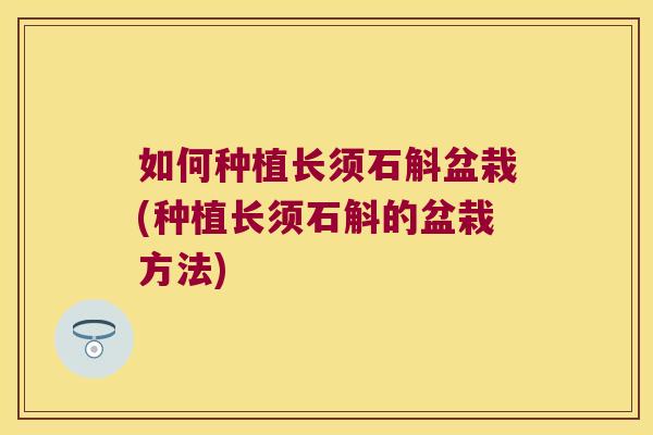 如何种植长须石斛盆栽(种植长须石斛的盆栽方法)