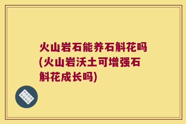 火山岩石能养石斛花吗(火山岩沃土可增强石斛花成长吗)
