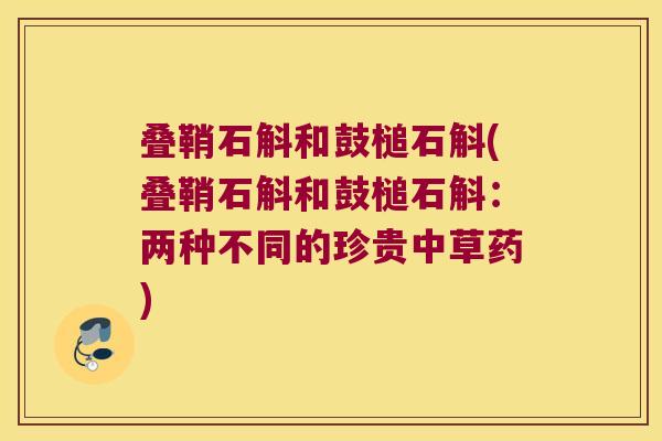 叠鞘石斛和鼓槌石斛(叠鞘石斛和鼓槌石斛：两种不同的珍贵中草药)